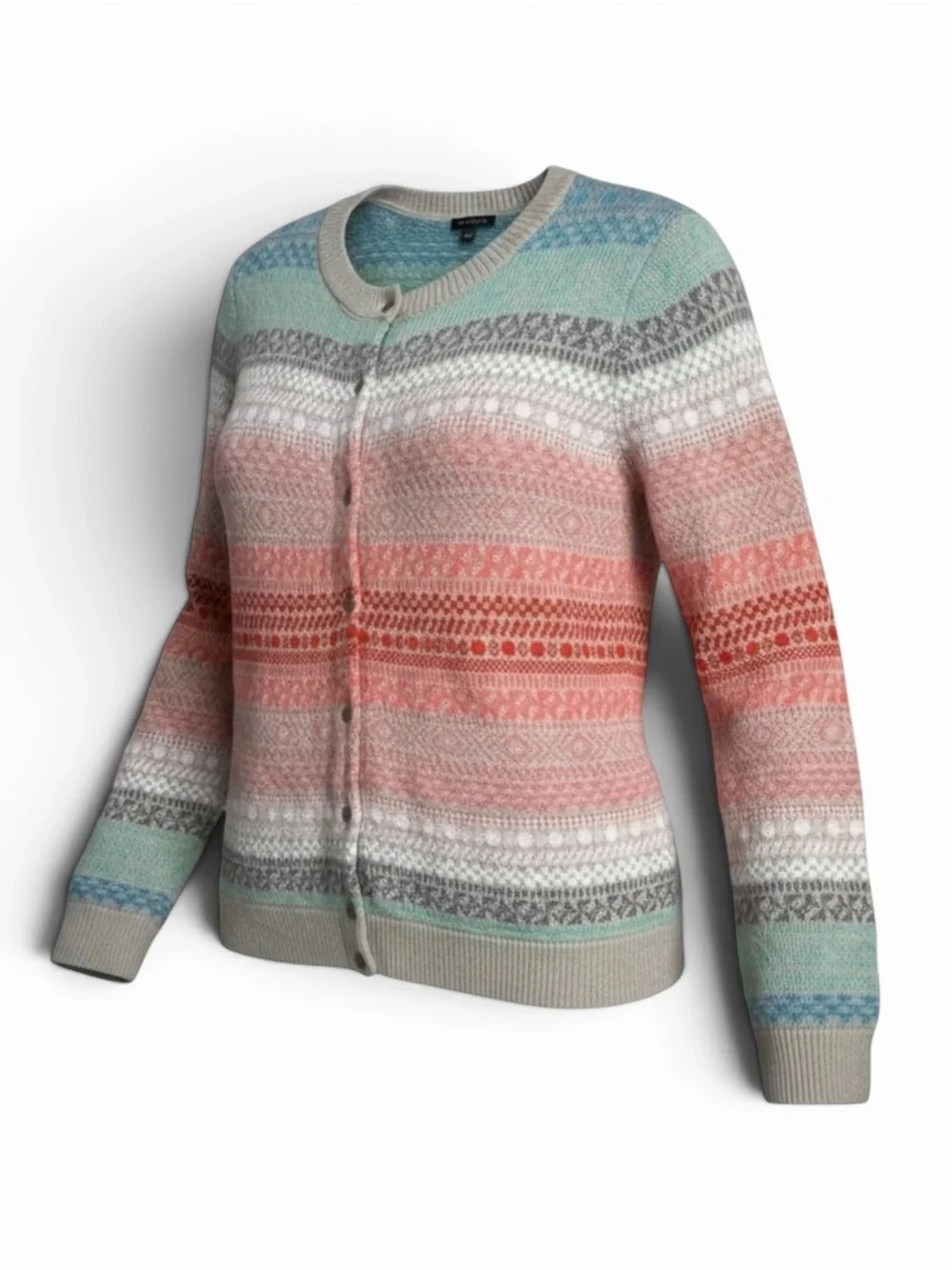 Talbots‎ Fair Isle Mohair Lambswool Blend Cardigan Sweater Women’s Large